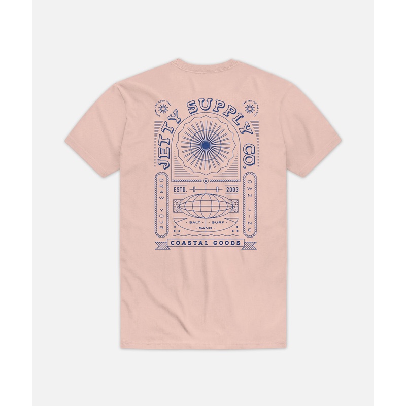 Jetty Mens Oceanus Tee|Peach|Small|Medium|Large|XLarge|XXLarge