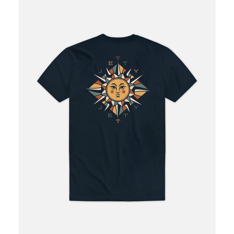 Jetty Mens Refraction Tee|Navy|Small|Medium|Large|XLarge|XXLarge