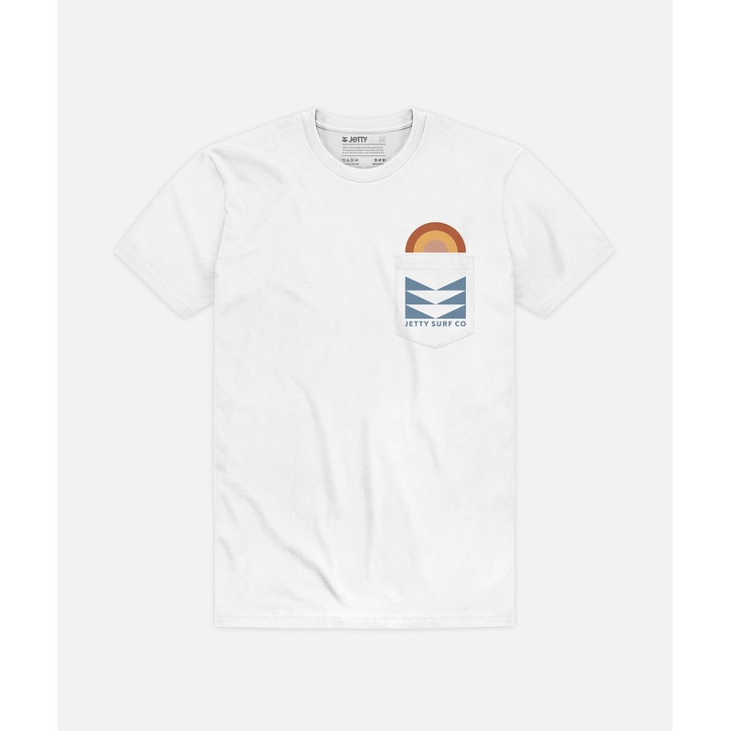 Jetty Mens Prism Pocket Tee|White|Small|Medium|Large|XLarge