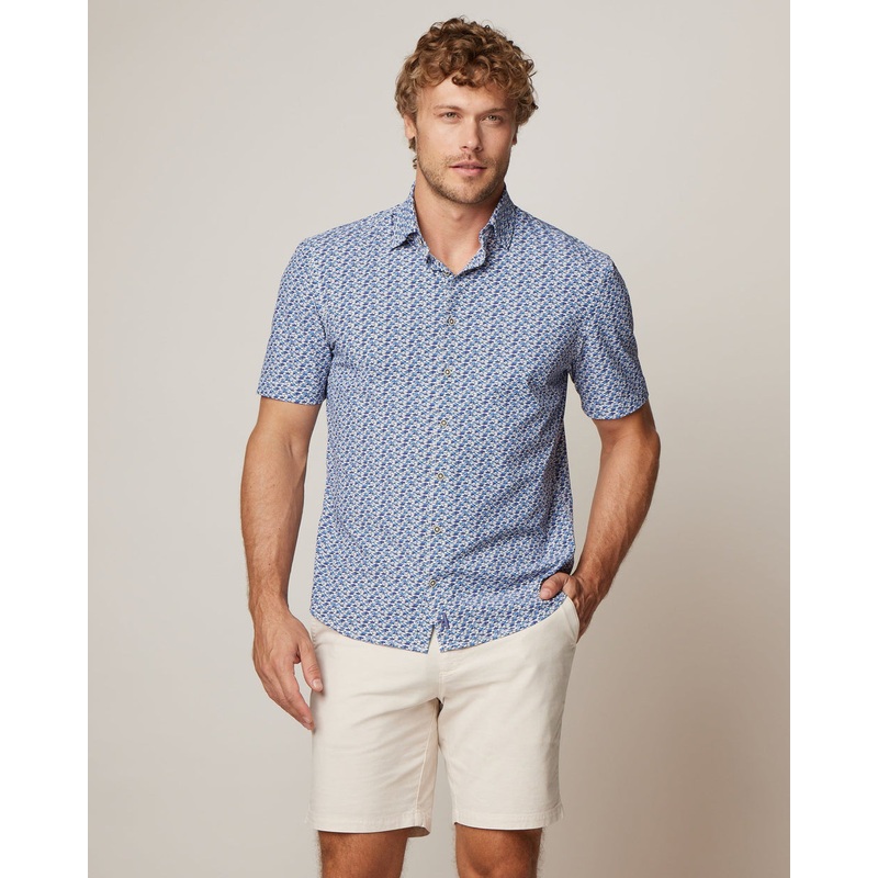 Johnnie-O Men’s Bento Jersey Knit Button Up Shirt