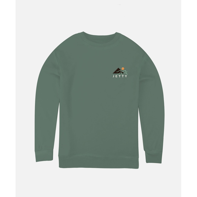 Jetty Mens Pinnacle Crewneck|Forest Green|Small|Medium|Large|XLarge