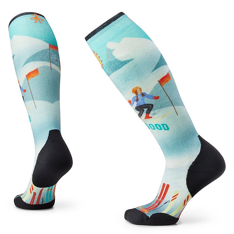 Smartwool Womens Ski Targeted Cushion Snow Bunny Print Over The Calf Socks
