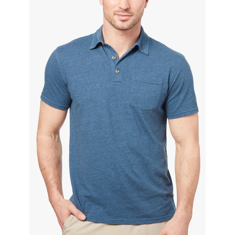 Fair Harbor Men’s Kismet Polo|Dark Denim|White|Heather Green|Small|Medium|Large|XLarge|XXLarge