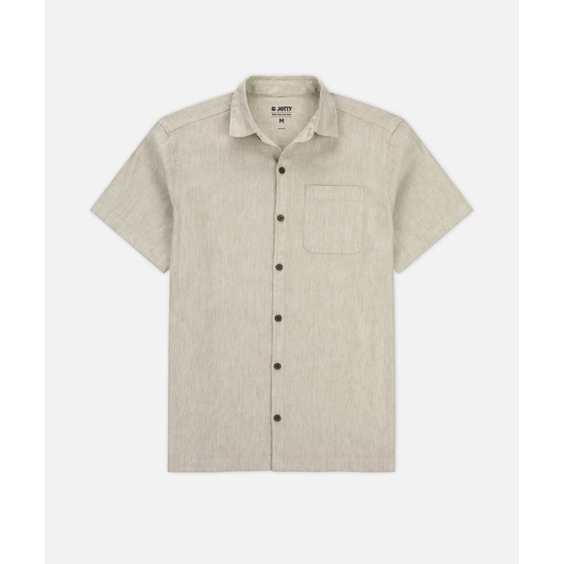 Jetty Men’s Daybreak Shirt|Tan|Navy|Small|Medium|Large|XLarge