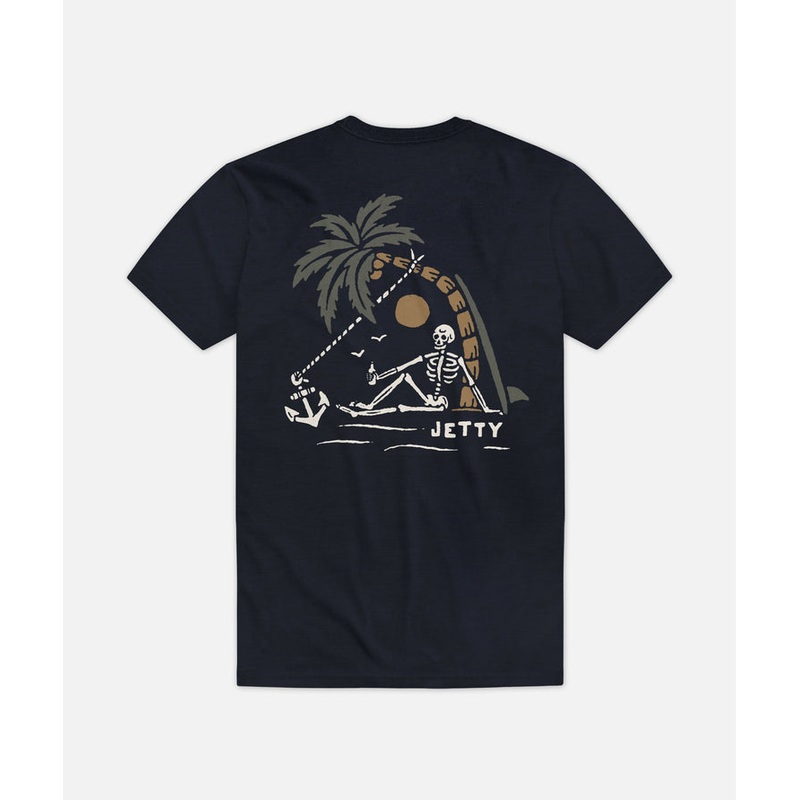 Jetty Men’s No Man’s Land Tee|Navy|Small|Medium|Large|XLarge