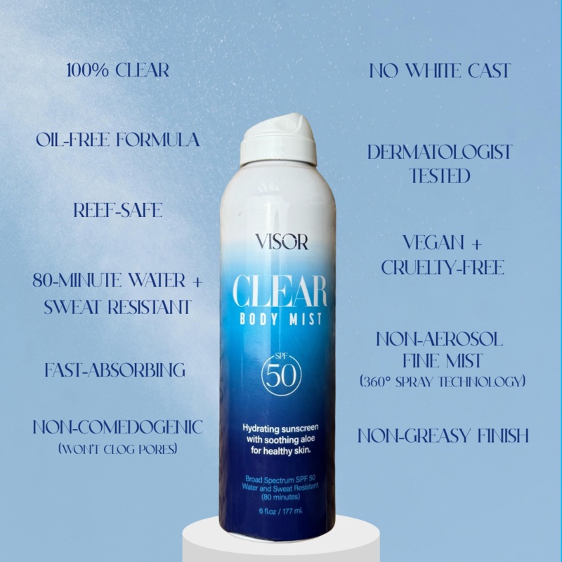 Visor Clear Body Mist SPF 50 Sunscreen