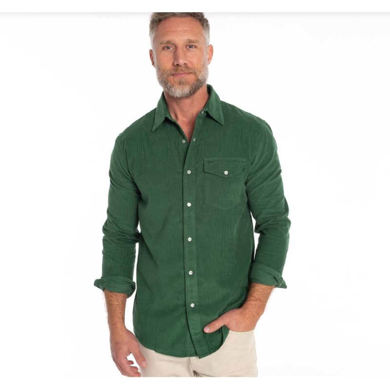 Criquet Men’s Long Sleeve Corduroy Pearl Snap