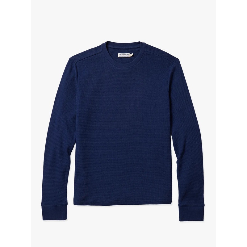 Fair Harbor Men’s Waffle Crew|Navy-415|Heather Grey-040|Shell-105|Small|Medium|Large|XLarge|XXLarge