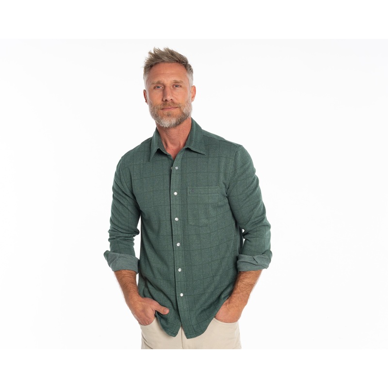 Criquet Men’s Chill-Knit Plaid Pearl Snap