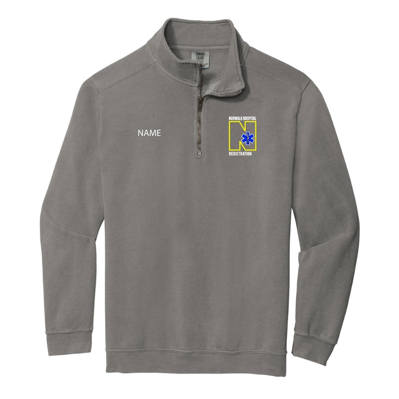 Norwalk Hospital Registration Comfort Colors 1/4 Zip Sweatshirt