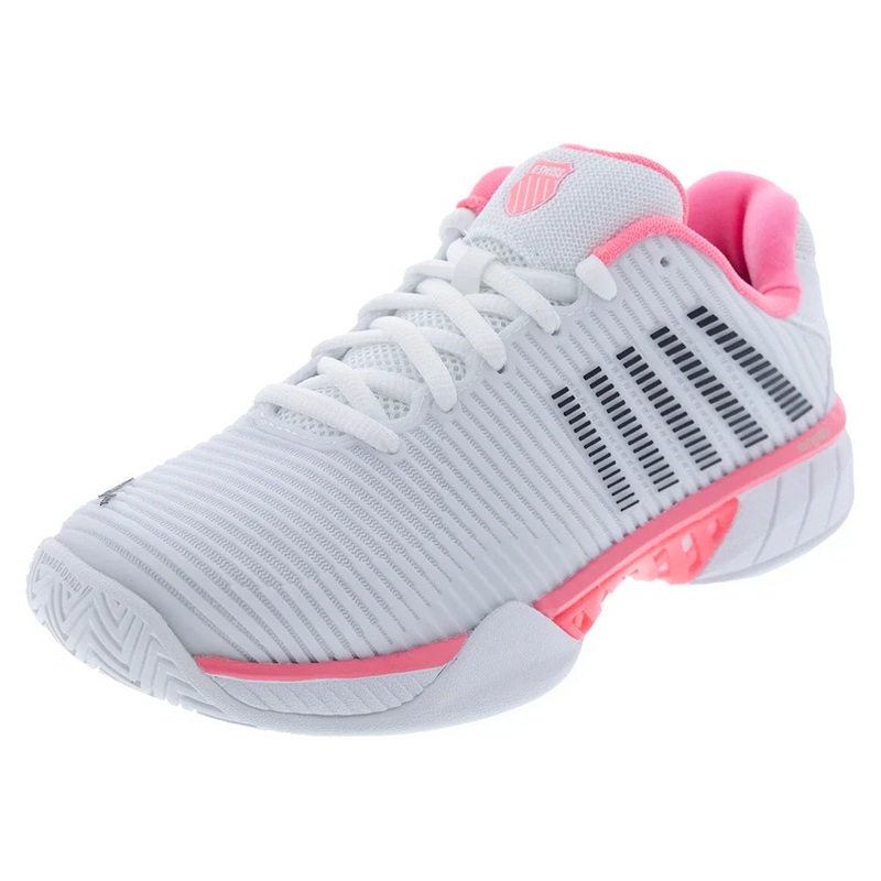 Hypercourt Express 2 Women’s Tennis Shoes –  White and Neon Pastel Pink
