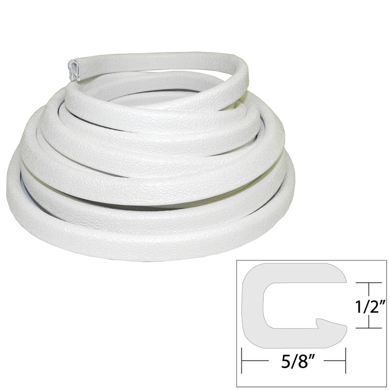 TACO Flexible Vinyl Trim – 1/2 Opening x W x 25’L – White [V30-1316W25-1]
