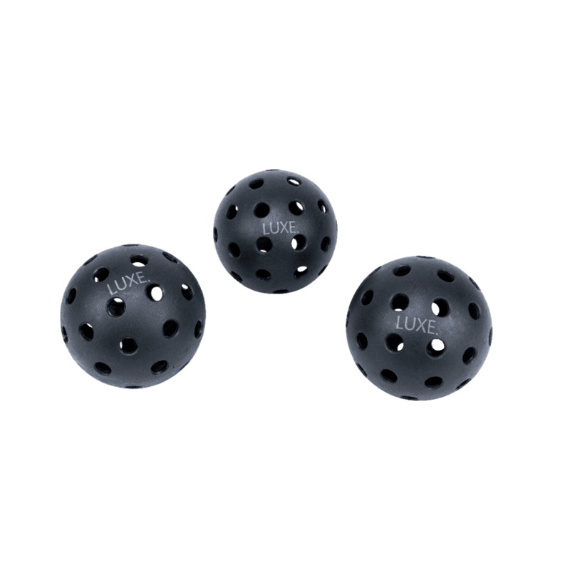 Luxe Pickleball Black Pickleballs – Pack of 3
