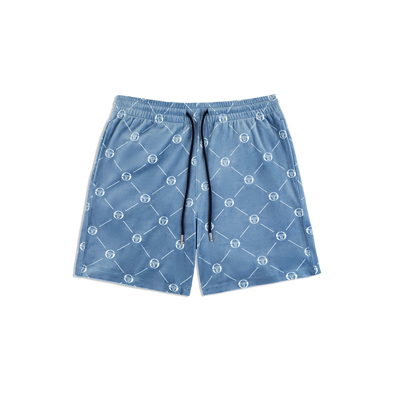Sergio Tacchini Cosimo Velour Shorts – Faded Denim
