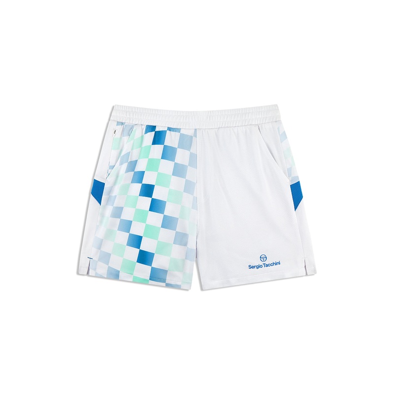Sergio Tacchini Luca Piqu Printed Shorts – Brilliant White