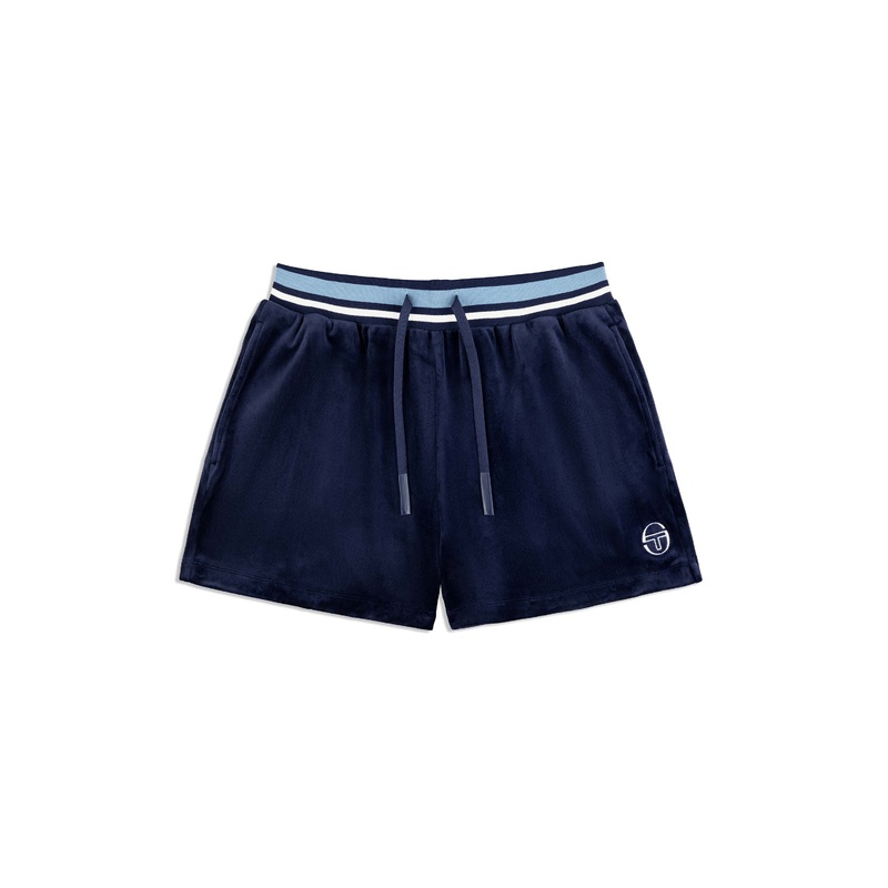 Sergio Tacchini Adele Velour Shorts – Maritime Blue