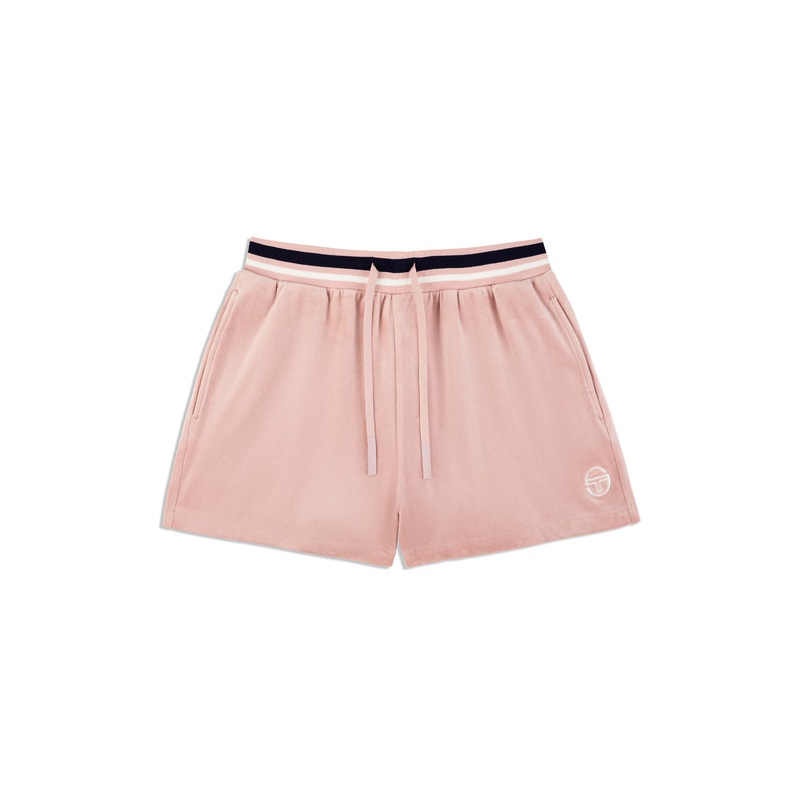 Sergio Tacchini Adele Velour Shorts – Pale Mauve