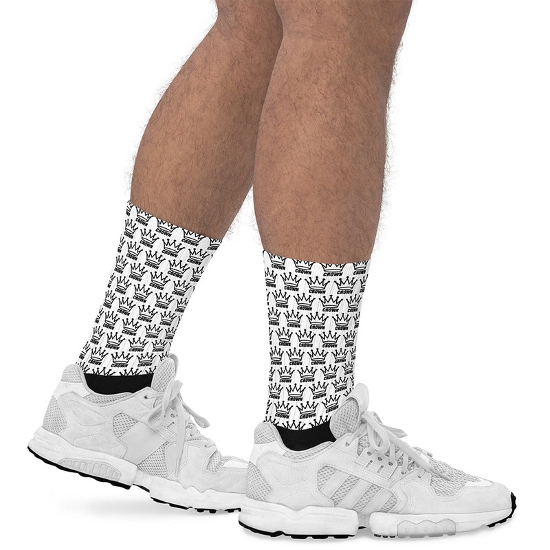 CROWN PICKLEBALL – Checkered Crown Socks (White)