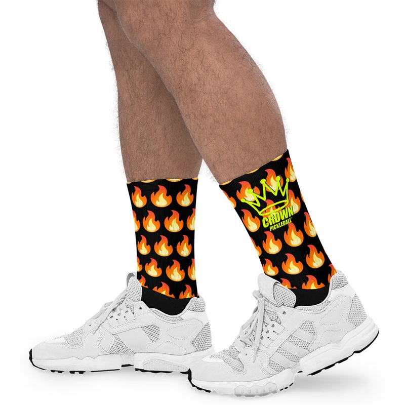 CROWN PICKLEBALL – Flame Socks (Black)