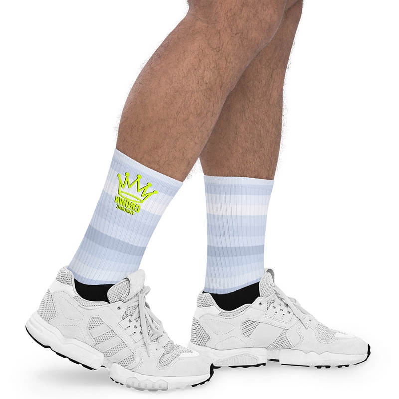 CROWN PICKLEBALL – Horizontal Stripes Socks (Grey)