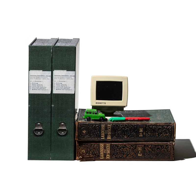 PAPER FILE BOX|Green|Brown