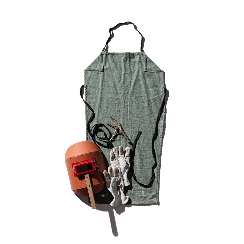 VINTAGE WOOL TROUSERS APRON / Greenish Assort