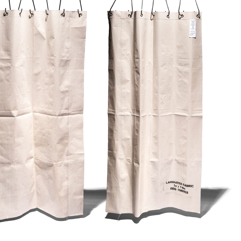 WHITE LAMINATED FABRIC CURTAIN