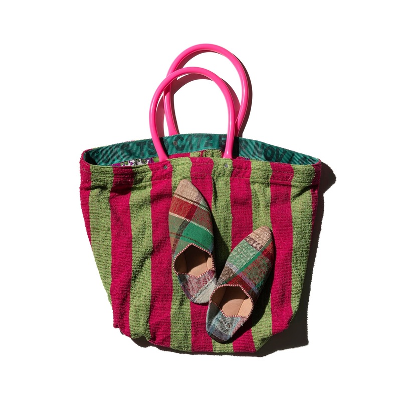 POOL BAG PATTERN LINING / Pink Tube