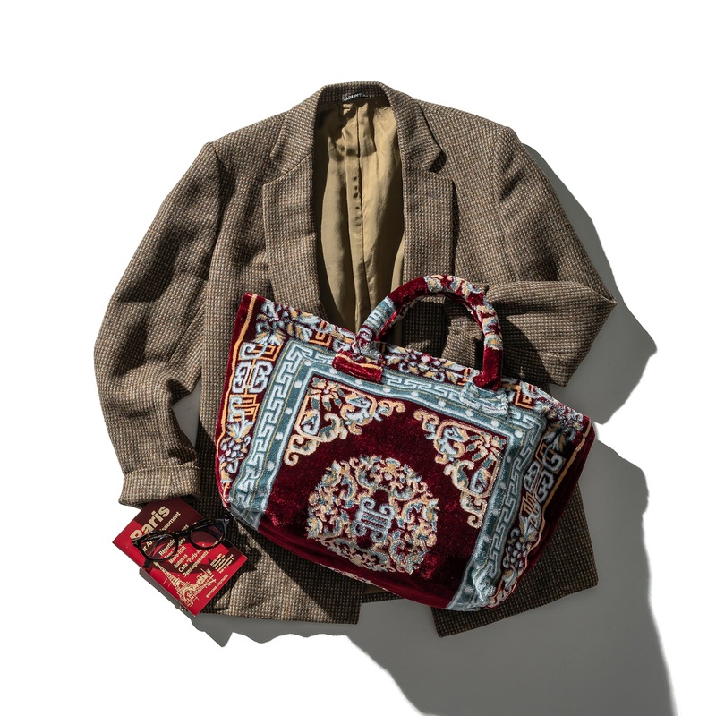 RUG FABRIC BAG / Burgundy|Burgundy