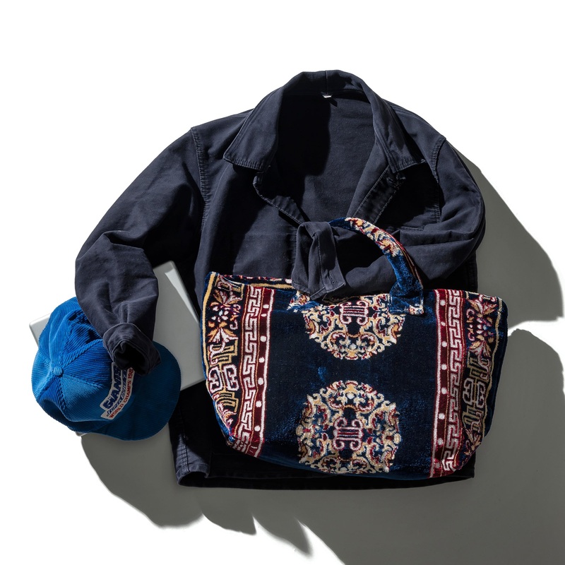 RUG FABRIC BAG / Navy Blue|Navy Blue