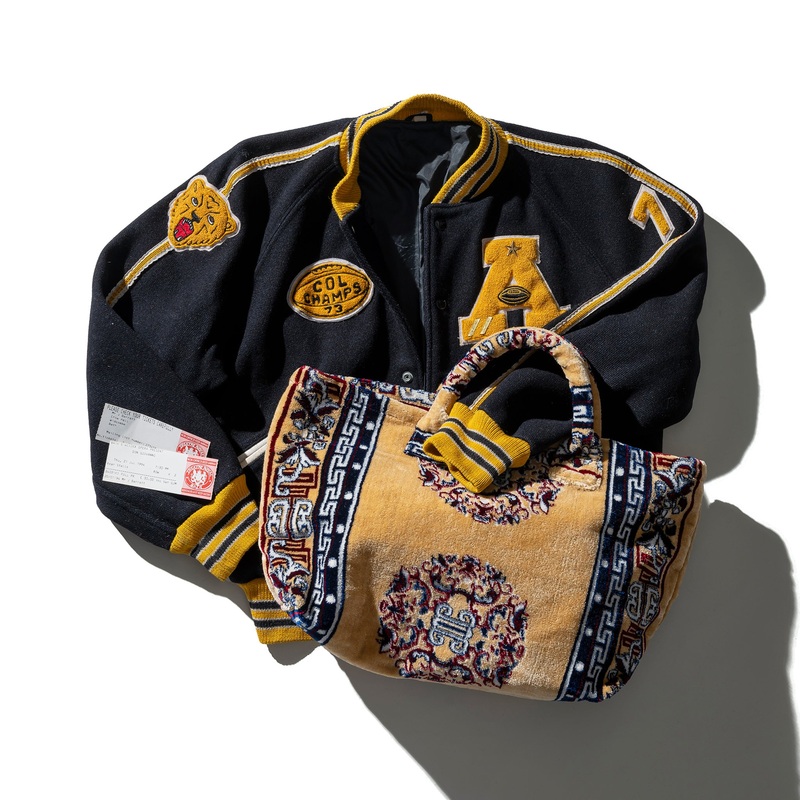 RUG FABRIC BAG / Yellow|Yellow