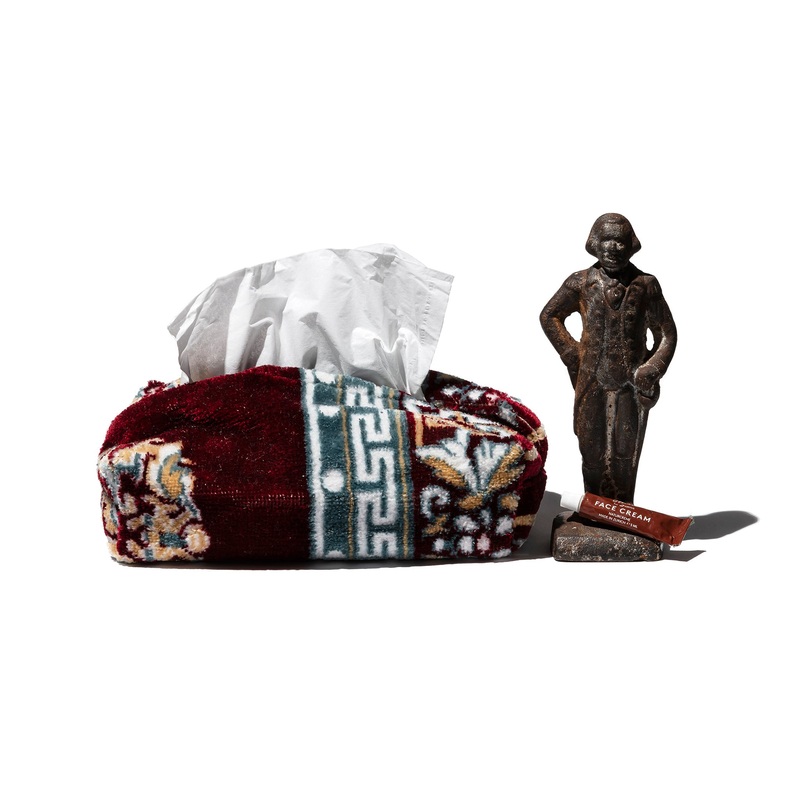 RUG FABRIC TISSUE CASE|Yellow|Navy Blue|Burgundy|Blue