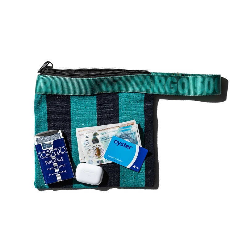 RUG POUCH / Turquoise x Navy Blue