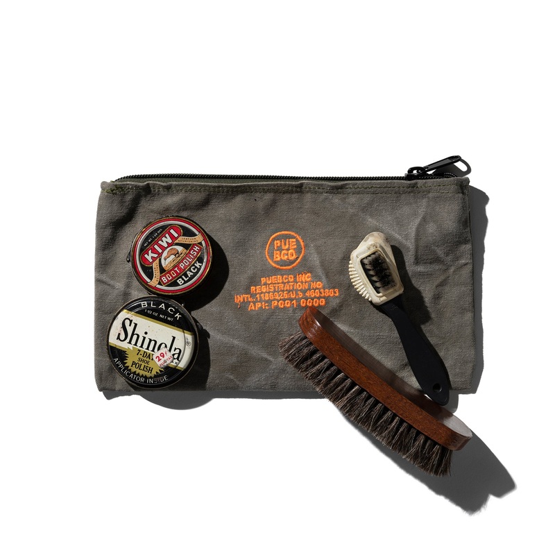 VINTAGE TENT FABRIC POUCH|Neon Orange|Neon Green