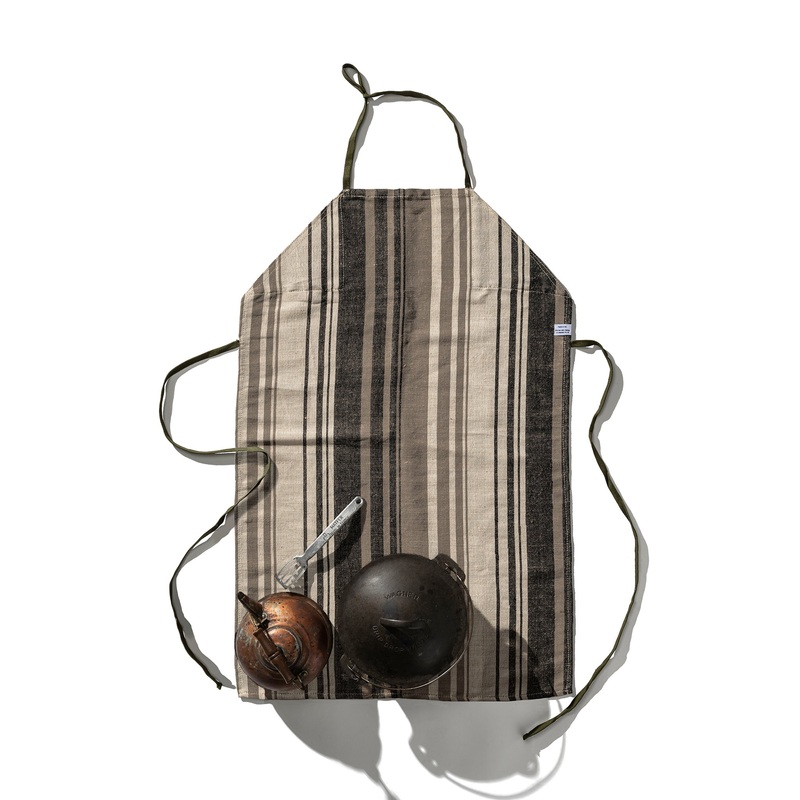 COTTON JUTE STRIPE APRON