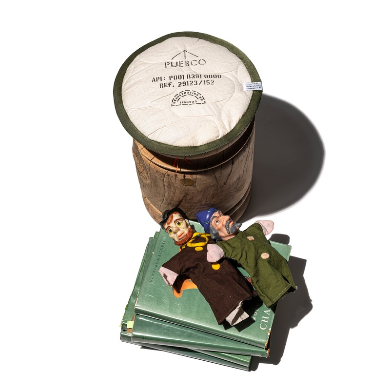 QUILTED SEAT CUSHION FOR STOOL / Olive