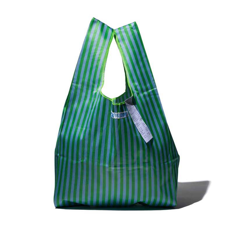 SCHOOL TIE FABRIC BAG / Green x Light Blue