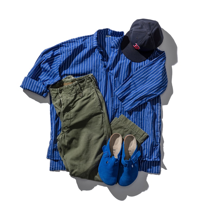 COTTON STRIPE SHIRT / REGULAR COLLAR