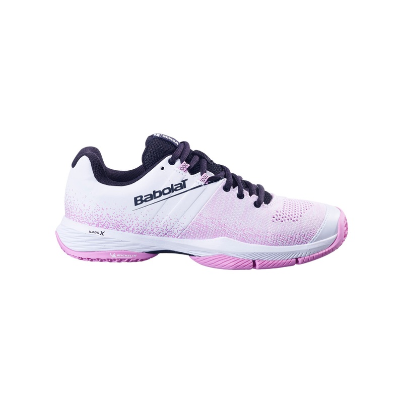 Babolat Sensa Women Padel Shoes – White/Pink