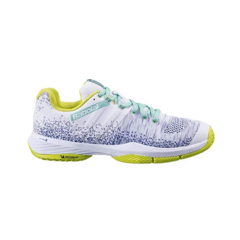 Babolat Sensa Women Padel Shoes – White/Lime