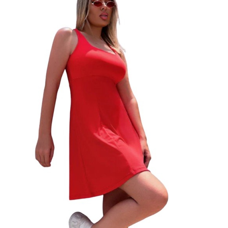 BUNNYE SERENA DRESS CORAL RED|XS|S|M|L