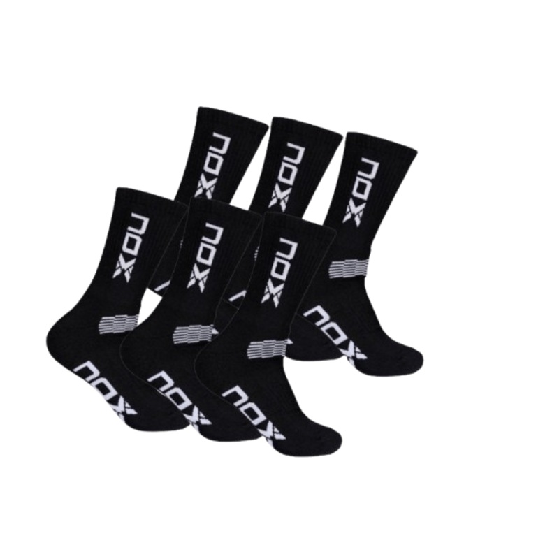 Long Nox Socks 6 Pairs Negro/Blanco