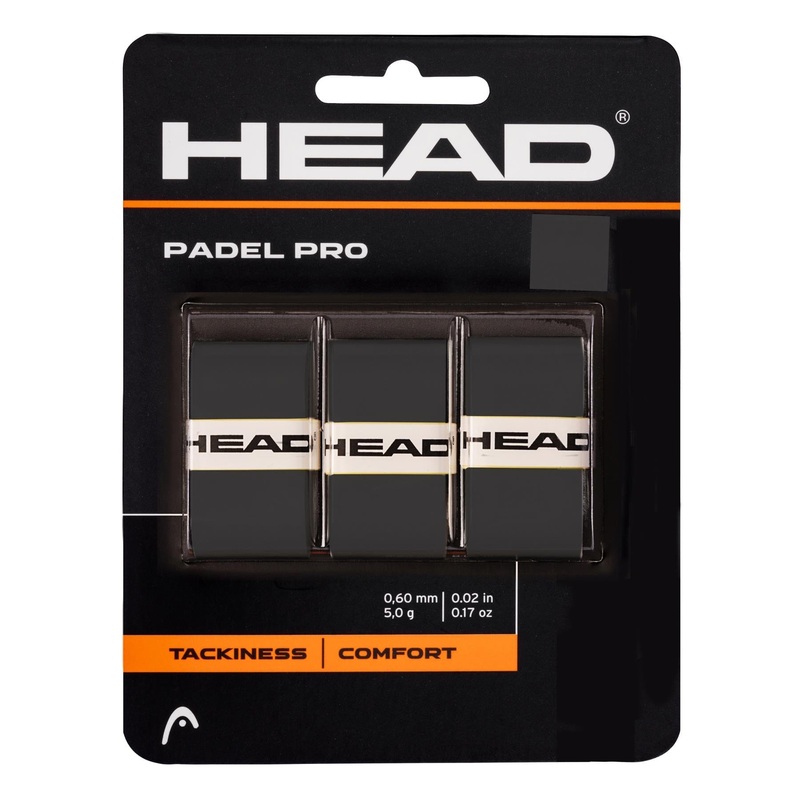 HEAD Padel Pro Overgrips – Black (3 Pack)