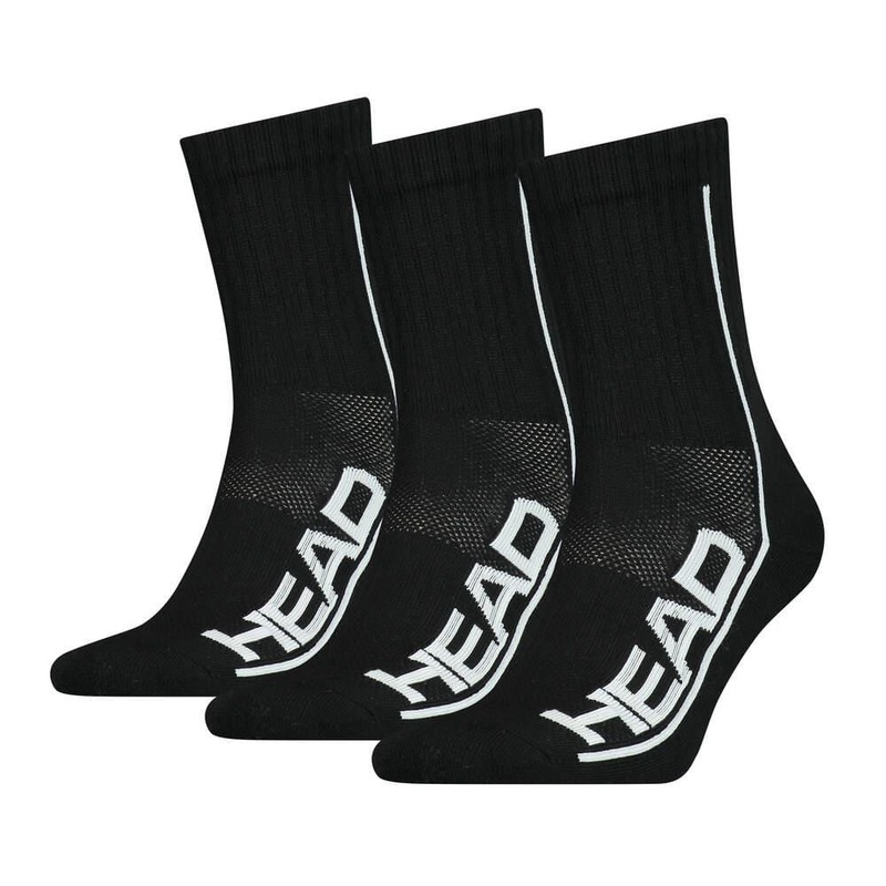 HEAD Performance Padel Socks (3 Pack) – Black / White
