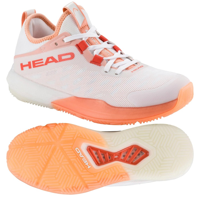 HEAD Motion Pro Womens Padel Shoes – White / Coral