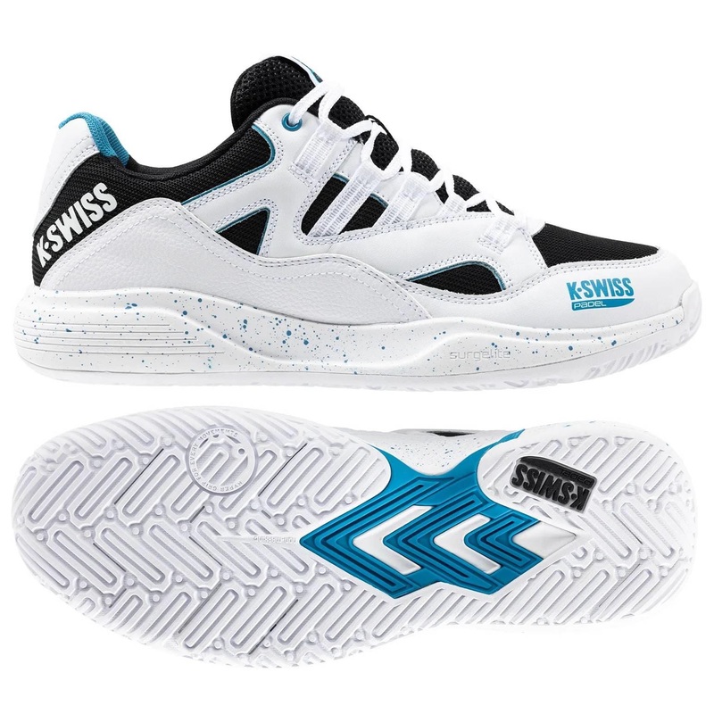 K-Swiss Tura Team Mens Padel Shoes – White / Black / Blue Moon