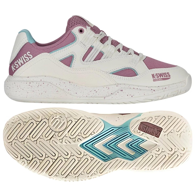 K-Swiss Tura Team Womens Padel Shoes – White / Pink / Turquoise