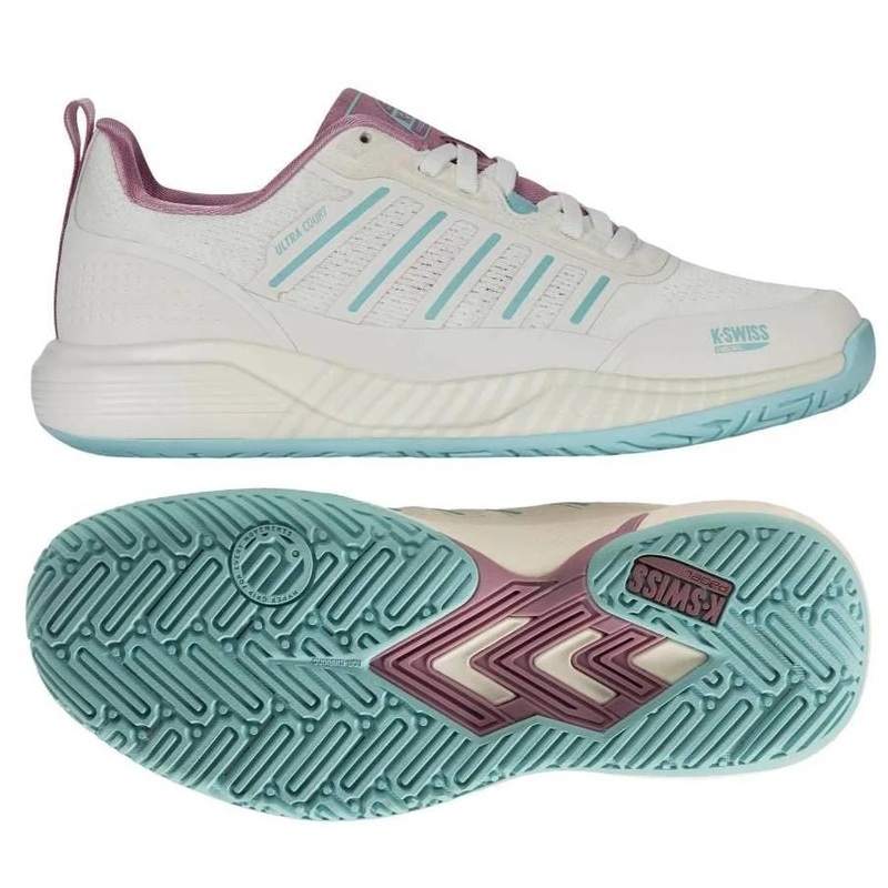 K-Swiss Ultra Court Womens Padel Shoes – White / Pink / Turquoise