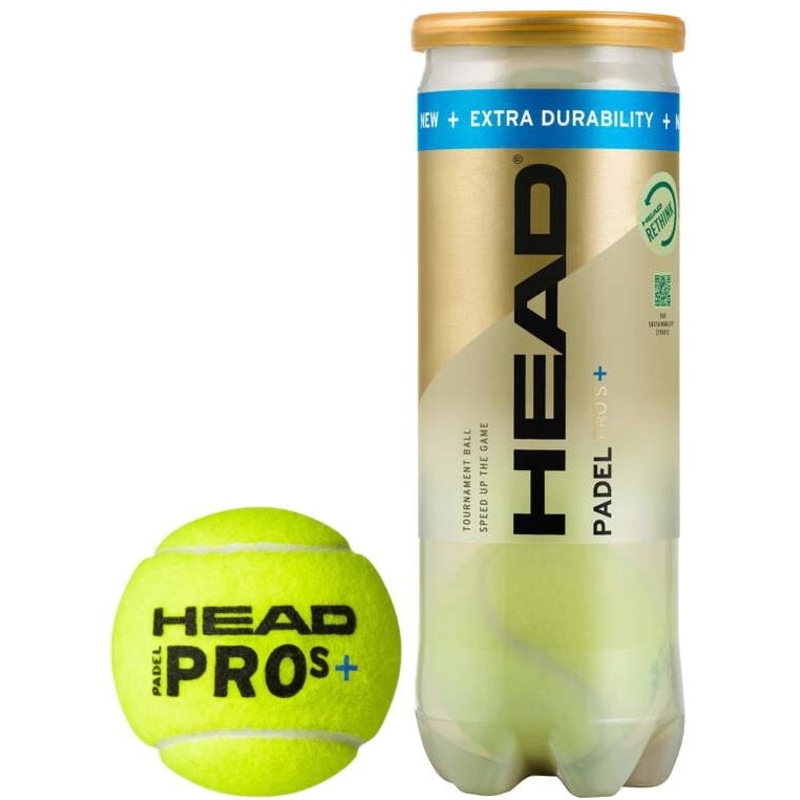 HEAD Padel Pro S+ Extra Durable Padel Balls – 3 Ball Tube