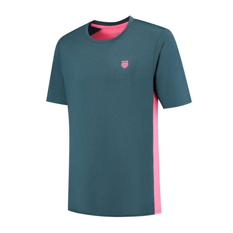 K-Swiss Hypercourt Mix Melange Mens Padel T-Shirt – Stargazer / Pink